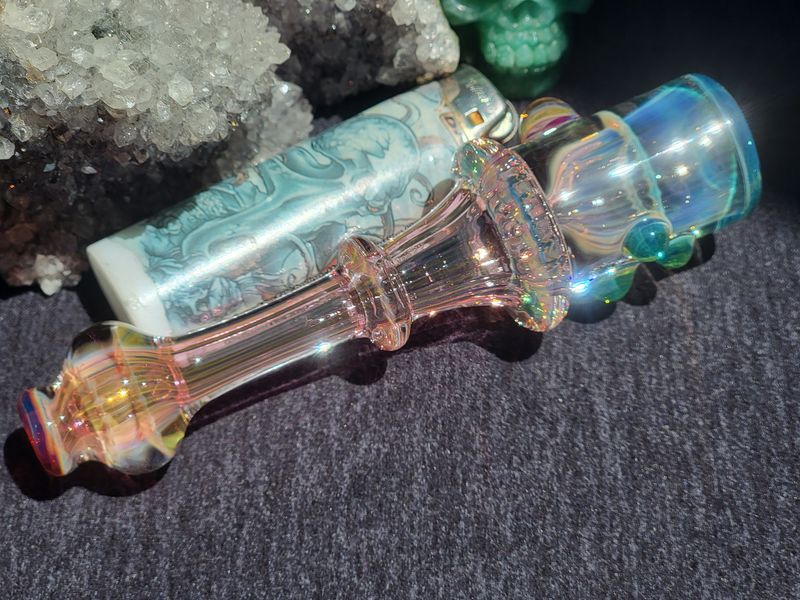 Heady Chillum 5.06" Handmade  Collectible Glass Art Tobacco Pipe