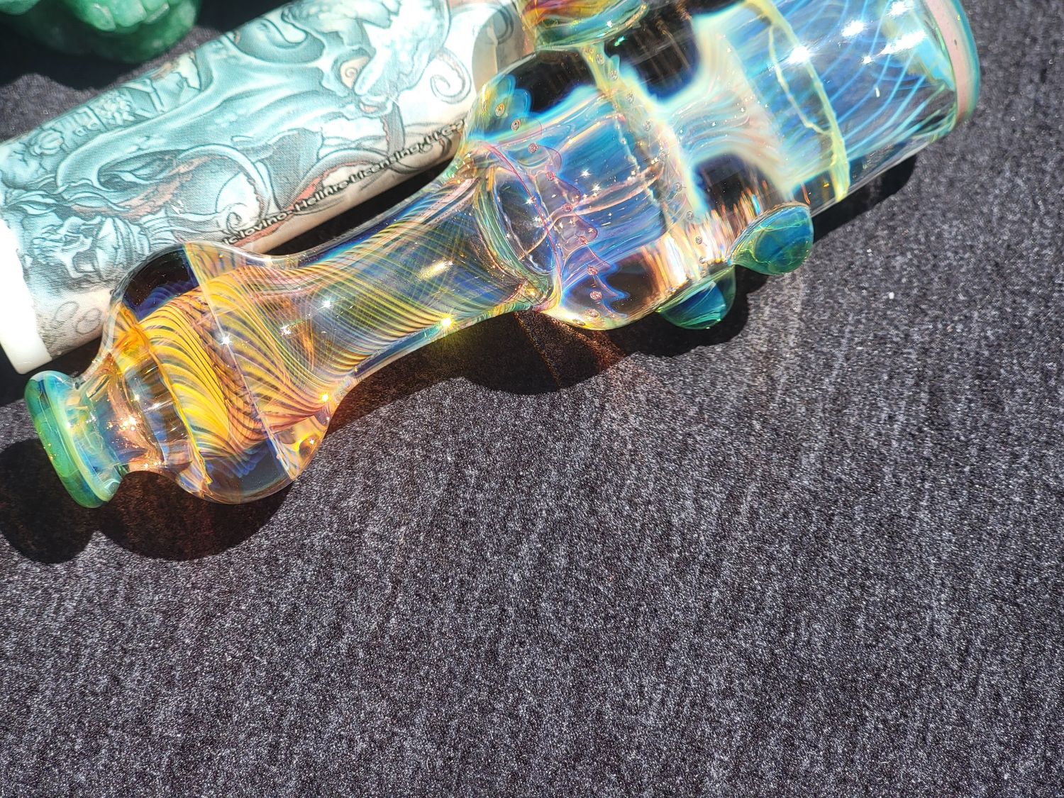 Heady Chillum 4.10" Handmade  Collectible Glass Art Tobacco Pipe