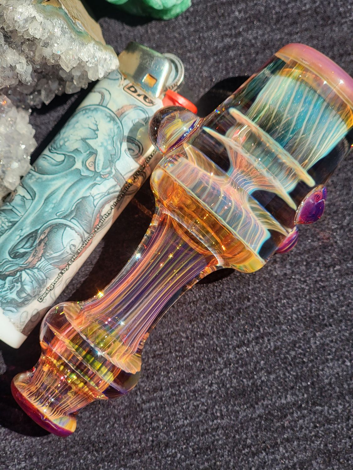 Heady Chillum 4.10" Handmade  Collectible Glass Art Tobacco Pipe