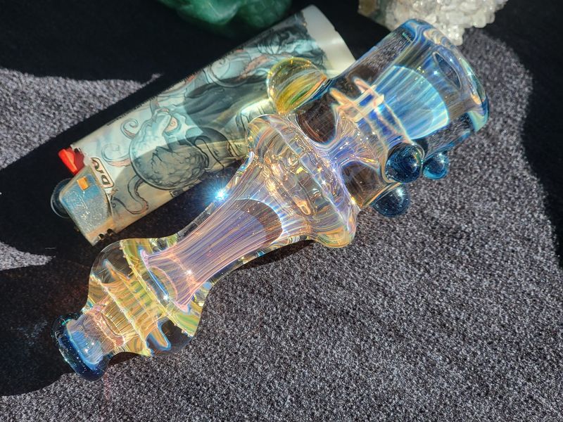Heady Chillum 4.40" Handmade  Collectible Glass Art Tobacco Pipe