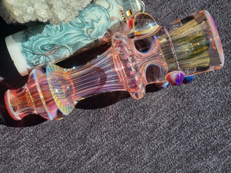 Heady Chillum 4.75" Handmade  Collectible Glass Art Tobacco Pipe