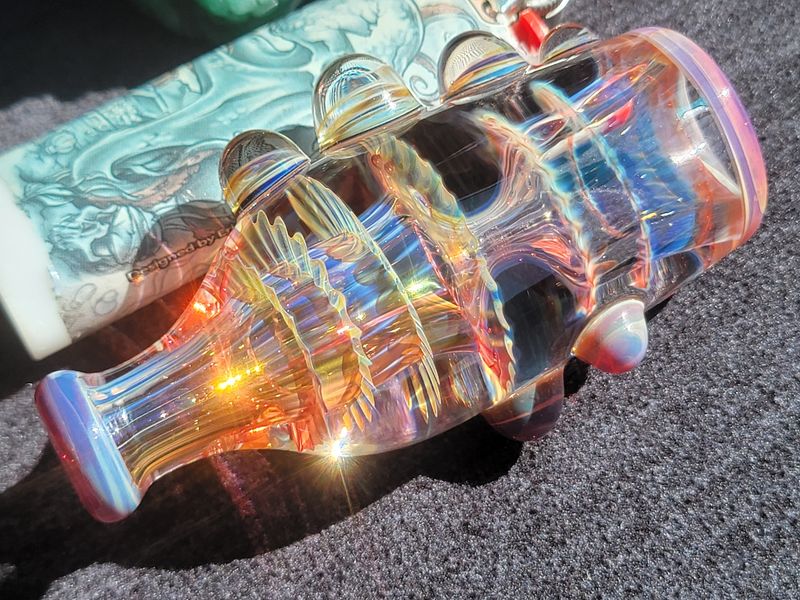 Heady Chillum 3.23" Handmade  Collectible Glass Art Tobacco Pipe