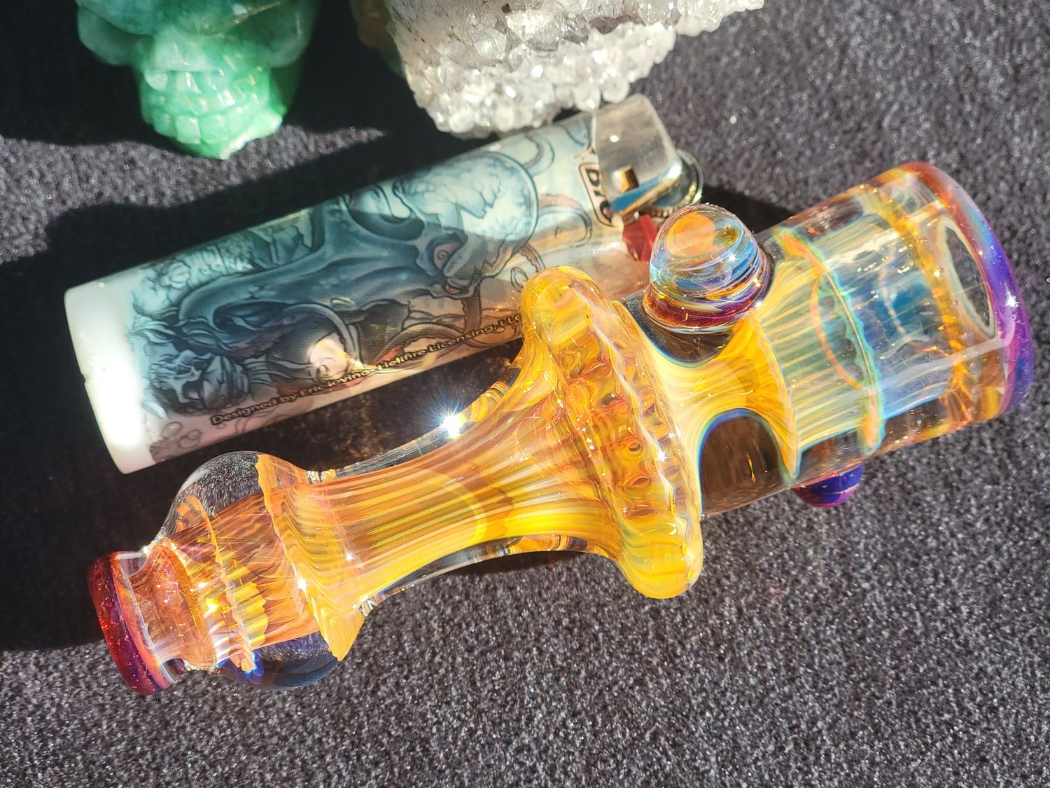 Heady Chillum 4.40" Handmade  Collectible Glass Art Tobacco Pipe