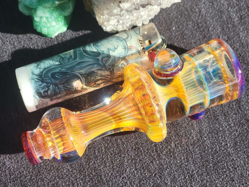 Heady Chillum 4.40" Handmade  Collectible Glass Art Tobacco Pipe