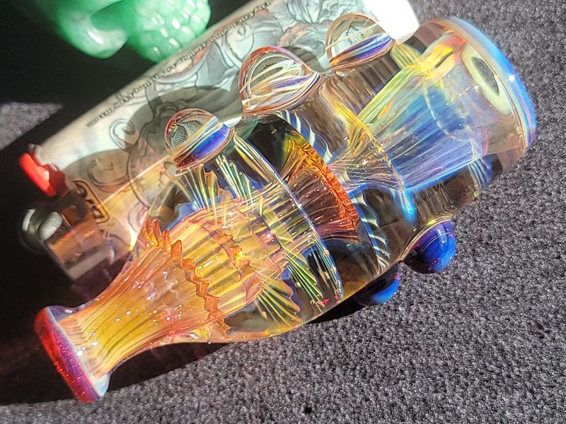 Heady Chillum 3.52" Handmade  Collectible Glass Art Tobacco Pipe