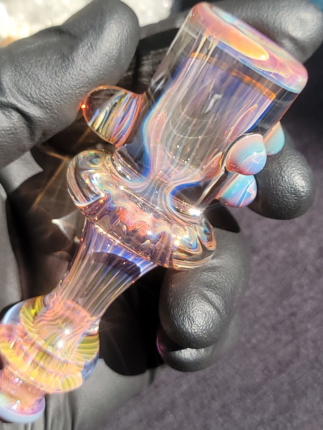 Heady Chillum 4.10" Handmade  Collectible Glass Art Tobacco Pipe