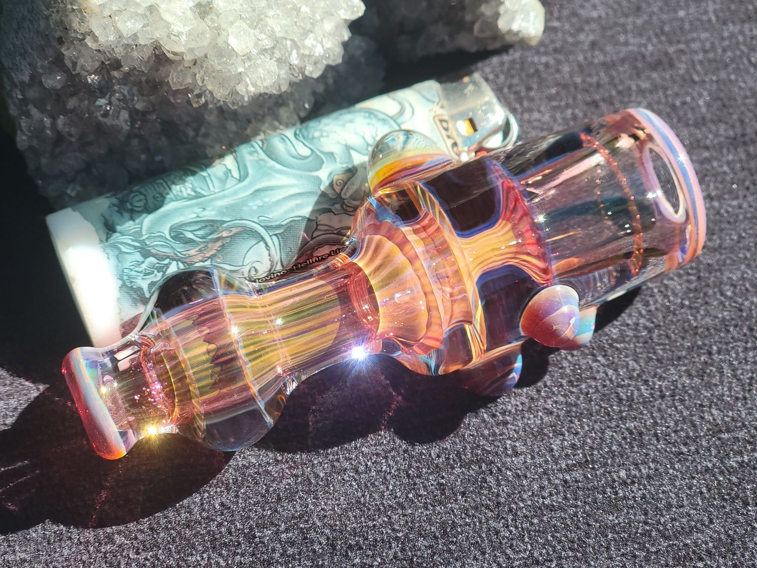 Heady Chillum 4.04" Handmade  Collectible Glass Art Tobacco Pipe