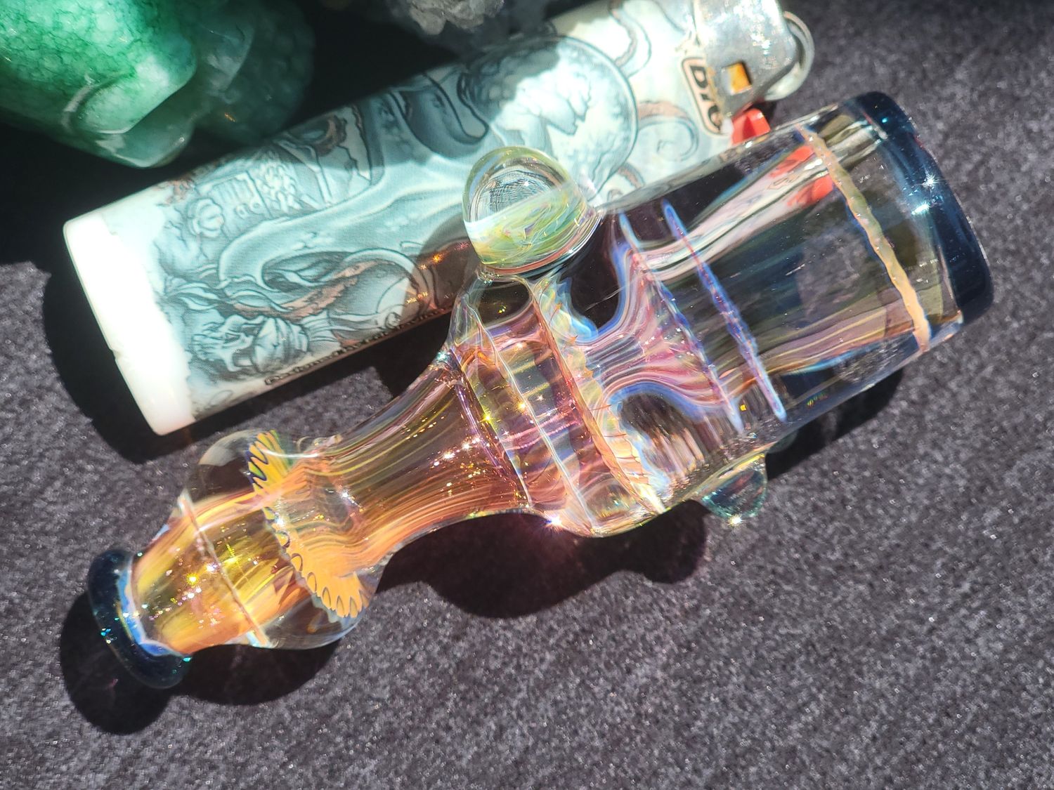 Heady Chillum 3.80" Handmade  Collectible Glass Art Tobacco Pipe
