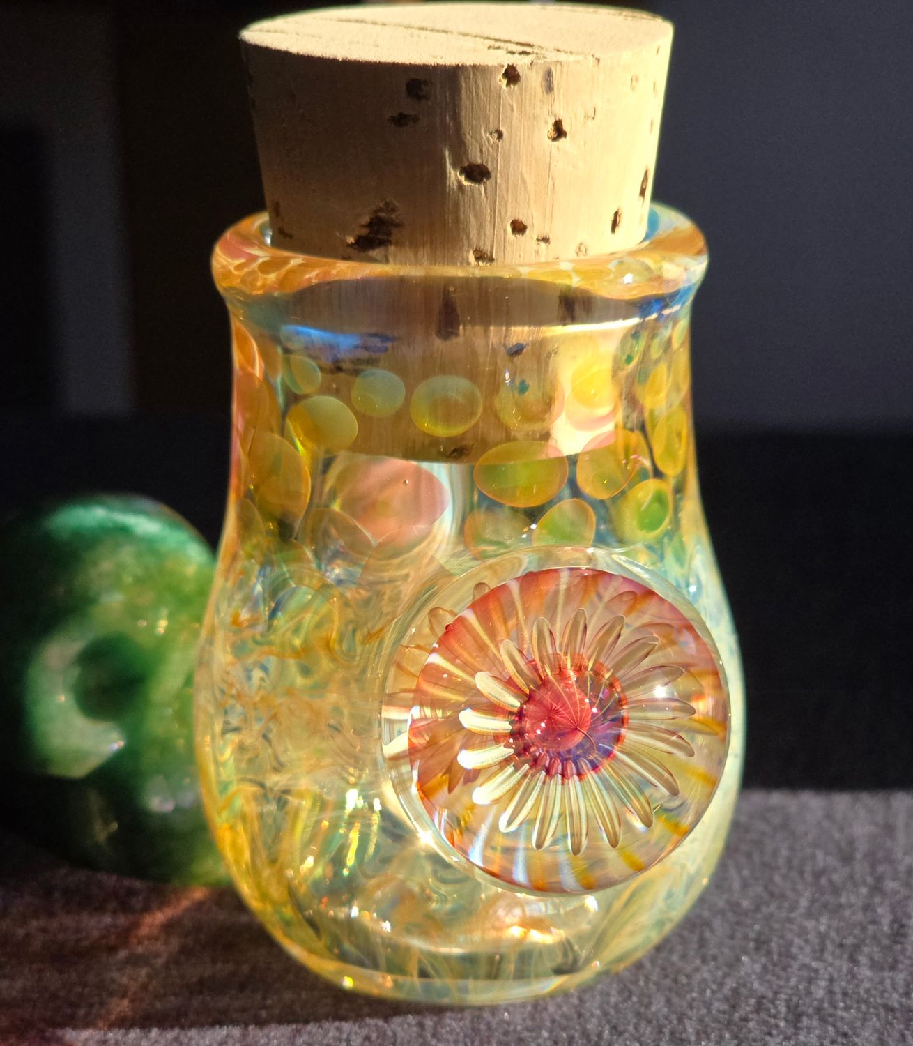 Heady Jar 2.90" Handmade  Collectible Glass Art Tobacco Pipe