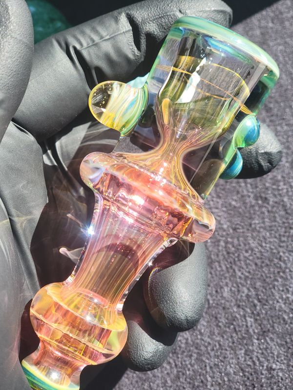 Heady Chillum 4.17" Handmade  Collectible Glass Art Tobacco Pipe