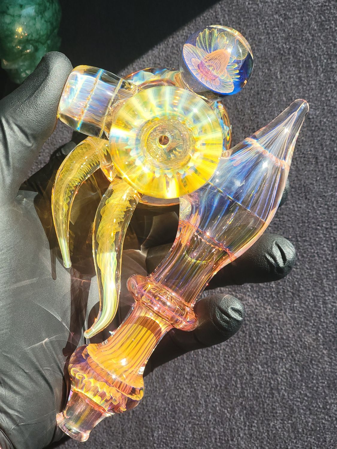 Heady Sidecar Style 6.25" Dry pipe Collectible Glass Art Tobacco Pipe