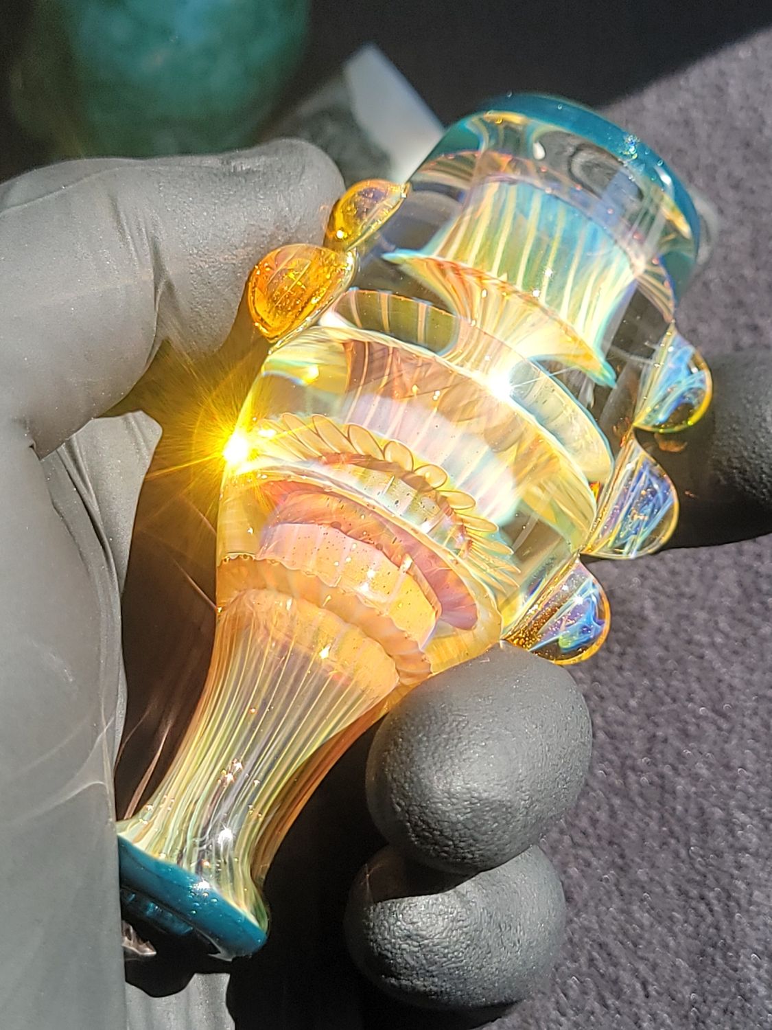 Heady Chillum 3.62" Handmade  Collectible Glass Art Tobacco Pipe