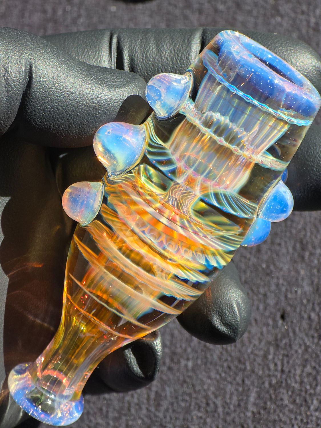 Heady Chillum 3.81" Handmade  Collectible Glass Art Tobacco Pipe