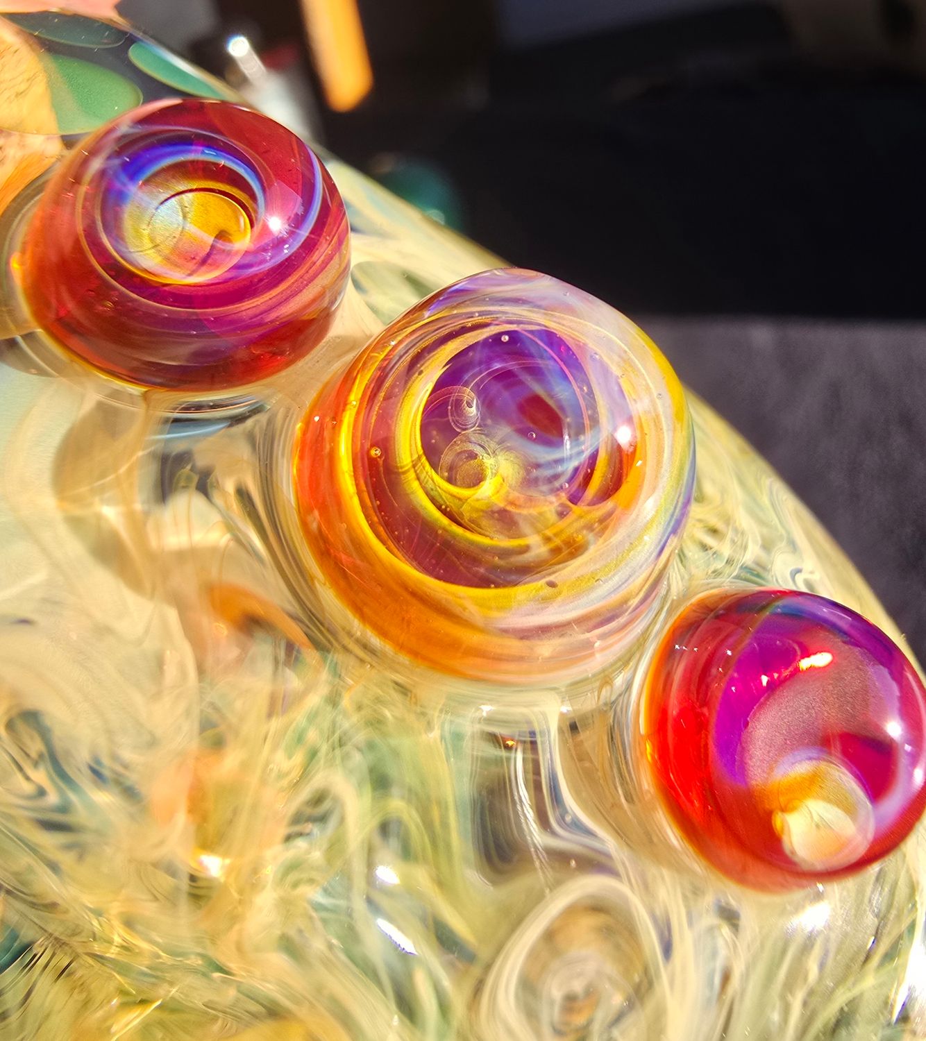 Heady Jar 2.94" Handmade  Collectible Glass Art Tobacco Pipe
