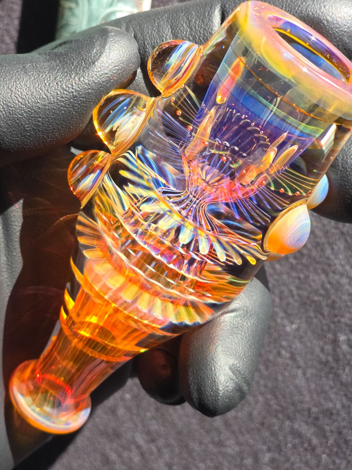 Heady Chillum 4.10" Handmade  Collectible Glass Art Tobacco Pipe