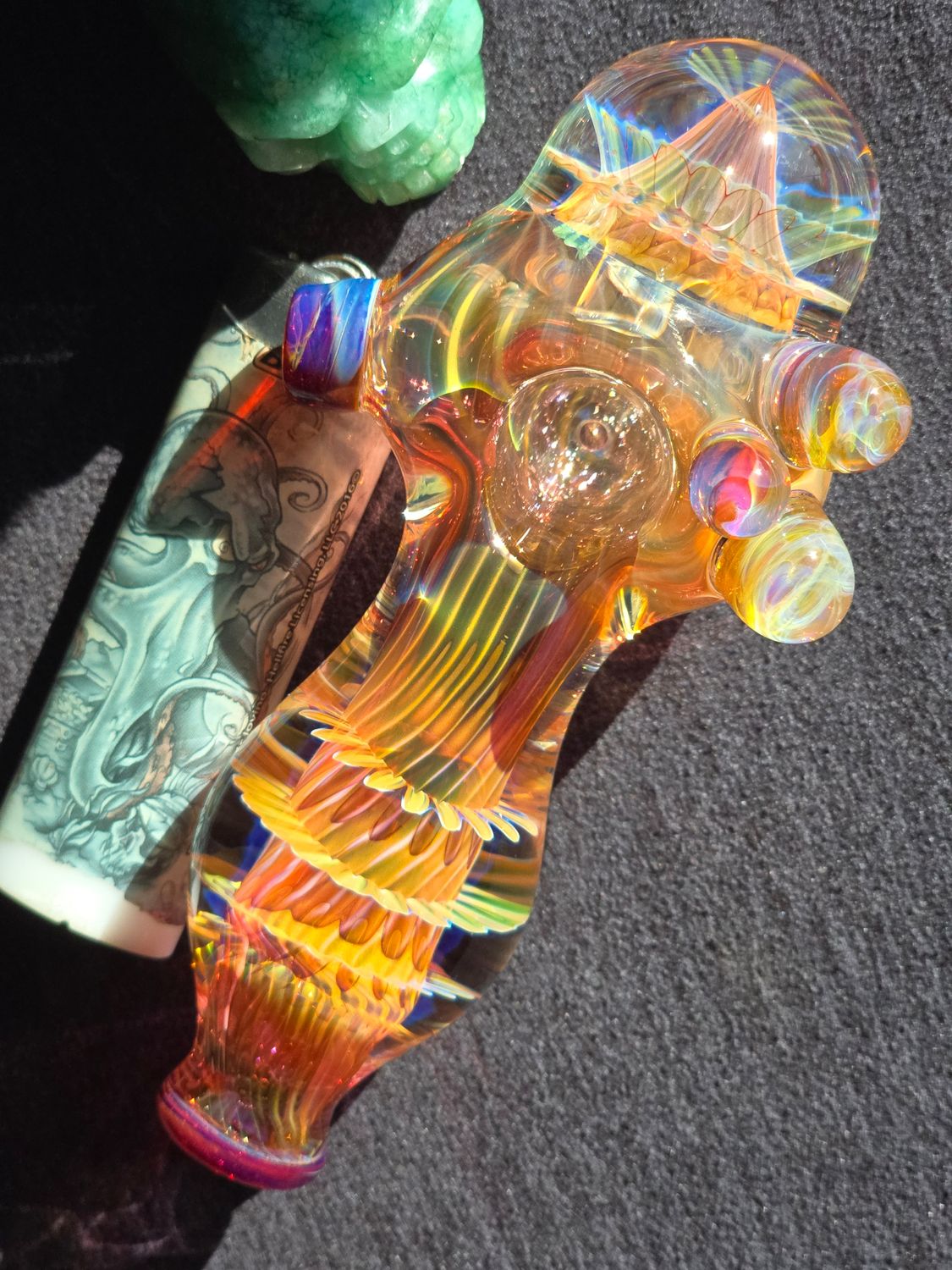 Heady Fumed Handmade Collectible Glass Art Tobacco Pipe
