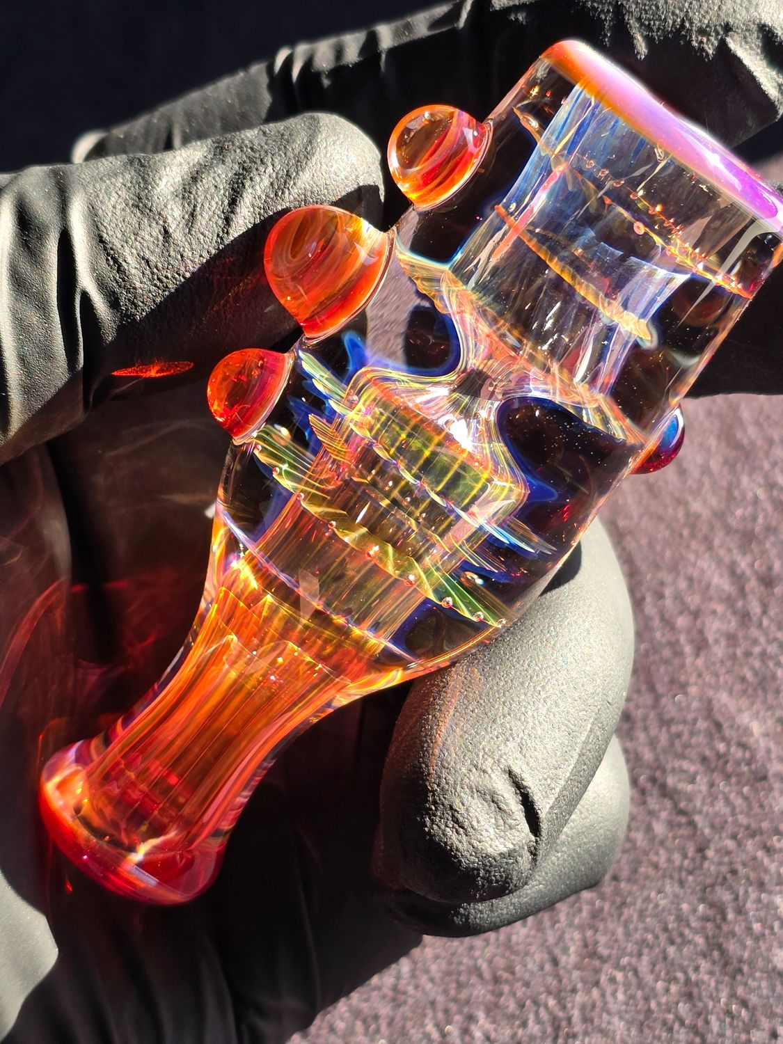 Heady Chillum 3.46" Handmade  Collectible Glass Art Tobacco Pipe