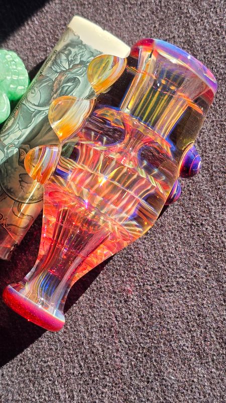 Heady Chillum 3.55" Handmade  Collectible Glass Art Tobacco Pipe