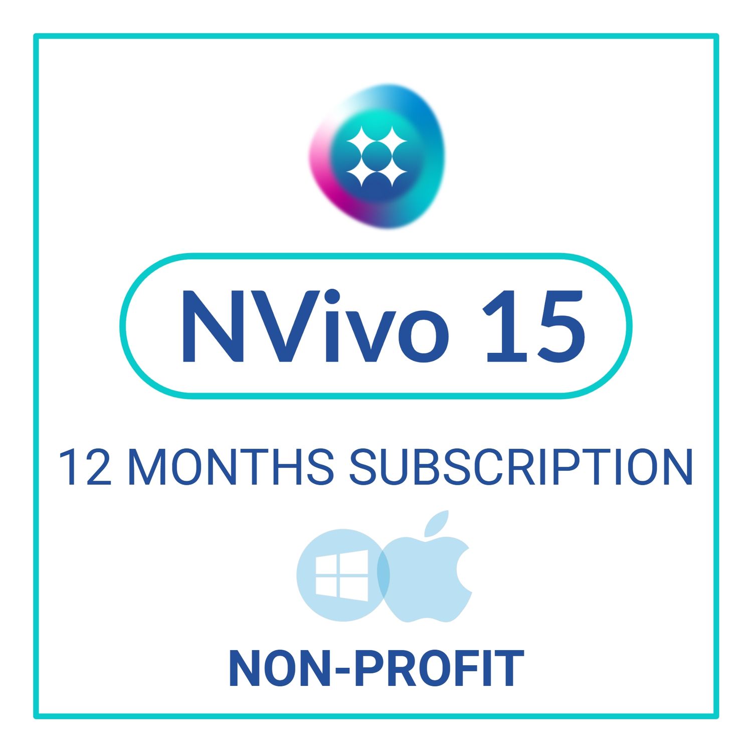 NVivo 15 - 12 Months Subscription - Windows &amp; Mac (Non-Profit)