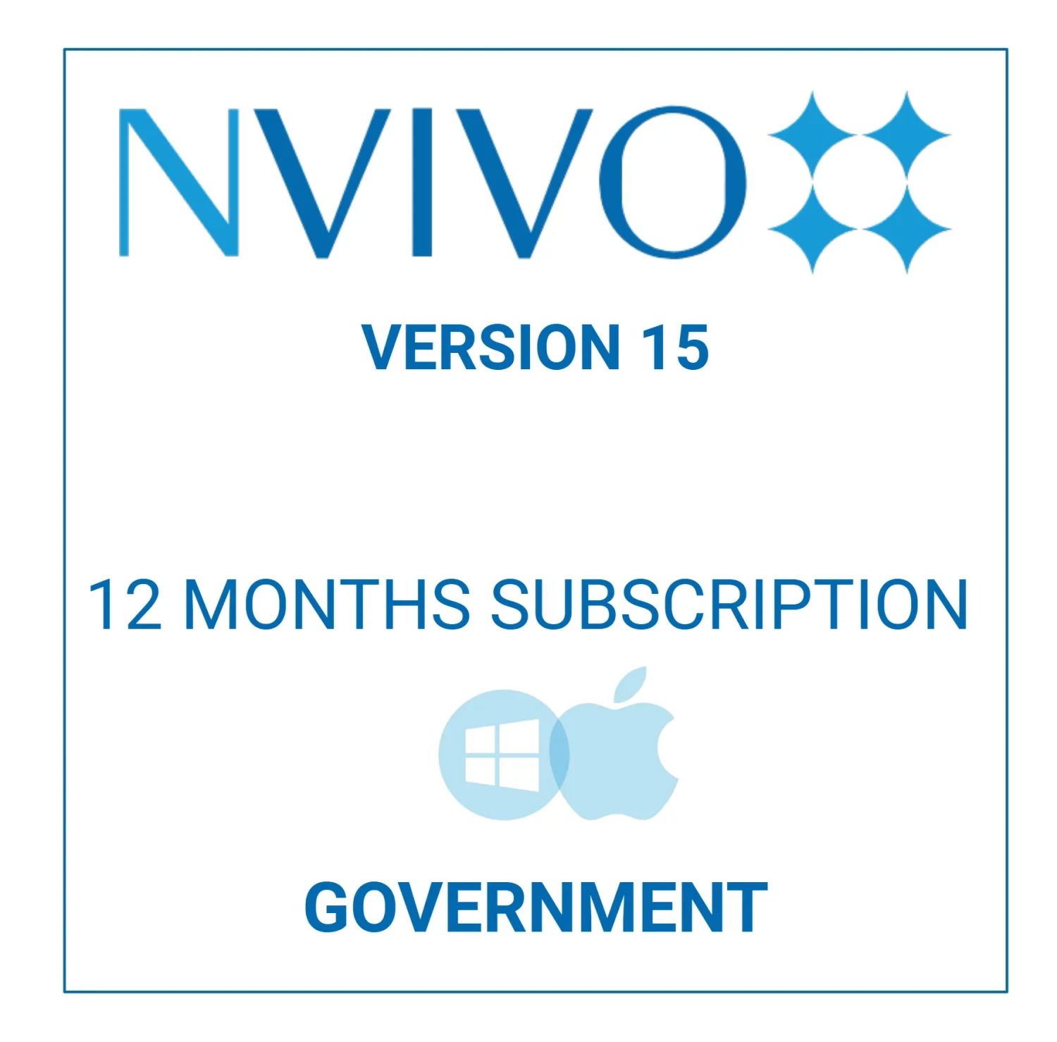 NVivo 15 - 12 Months Subscription - Windows &amp; Mac (Government)
