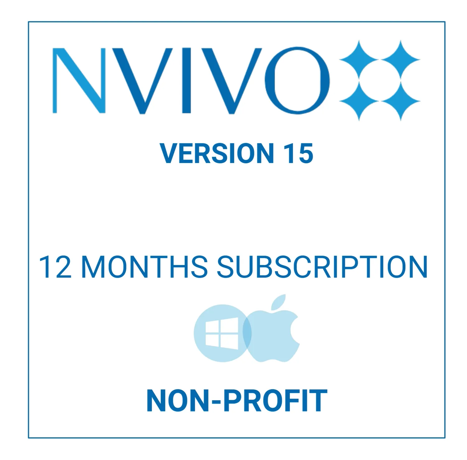 NVivo 15 - 12 Months Subscription - Windows &amp; Mac (Non-Profit)