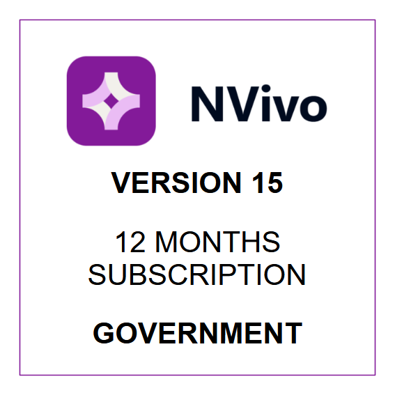NVivo 15 - 12 Months Subscription - Windows &amp; Mac (Government)