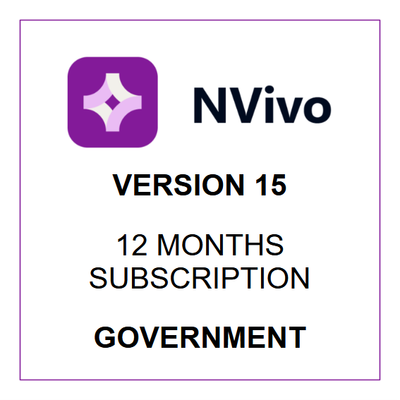 NVivo 15 - 12 Months Subscription - Windows &amp; Mac (Government)