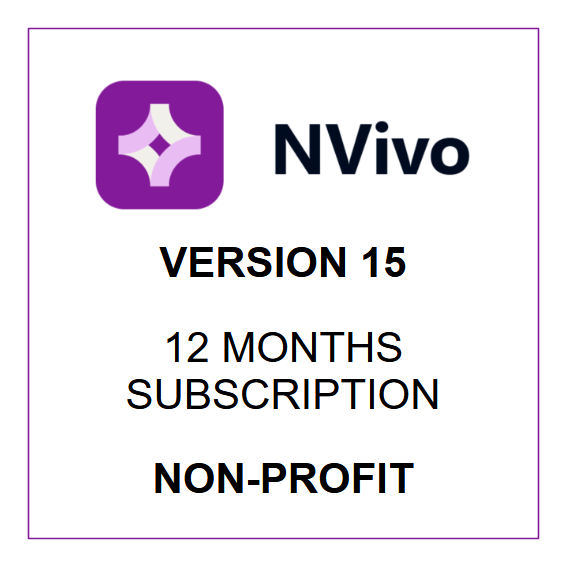 NVivo 15 - 12 Months Subscription - Windows &amp; Mac (Non-Profit)