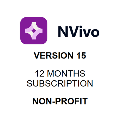 NVivo 15 - 12 Months Subscription - Windows &amp; Mac (Non-Profit)