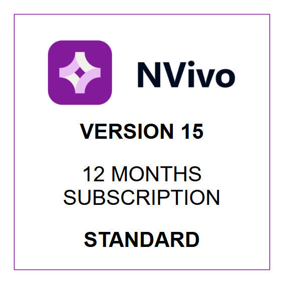 NVivo 15 - 12 Months Subscription - Windows &amp; Mac (Standard)