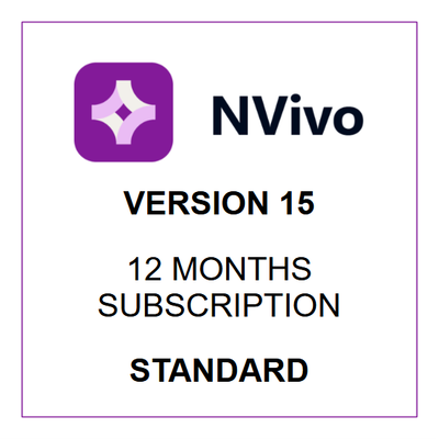 NVivo 15 - 12 Months Subscription - Windows &amp; Mac (Standard)
