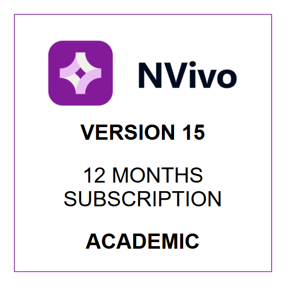 NVivo 15 - 12 Months Subscription - Windows &amp; Mac (Academic)