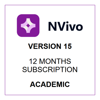 NVivo 15 - 12 Months Subscription - Windows &amp; Mac (Academic)