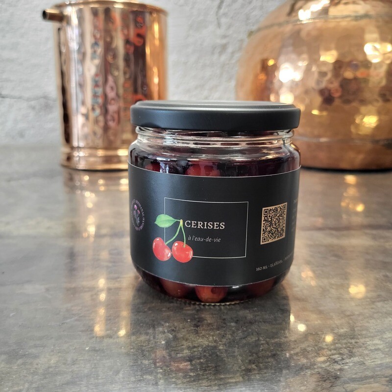 Bocal de cerises Griottes "de Montmorency" à l'eau-de-vie
