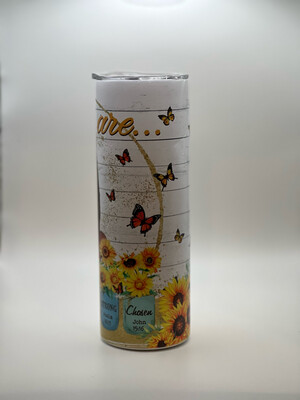 You Are Unique, Special, Lovely, Precious, Strong, Chosen 20oz Skinny tumbler.