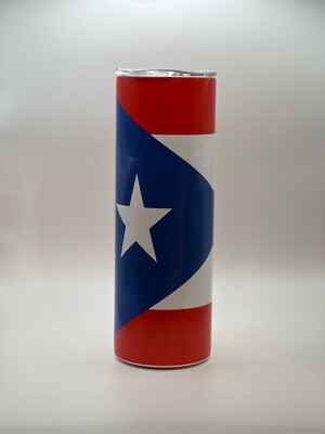 Puerto Rico Flag 20oz Skinny Tumbler.