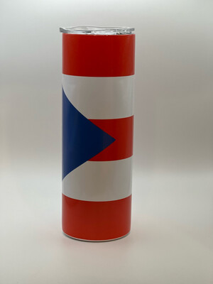 Puerto Rico Flag 20oz Skinny Tumbler.