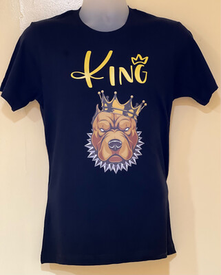 King Men Medium Black Crew Neck T-shirt.
