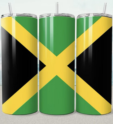 Jamaica Flag 20oz Skinny Tumbler.