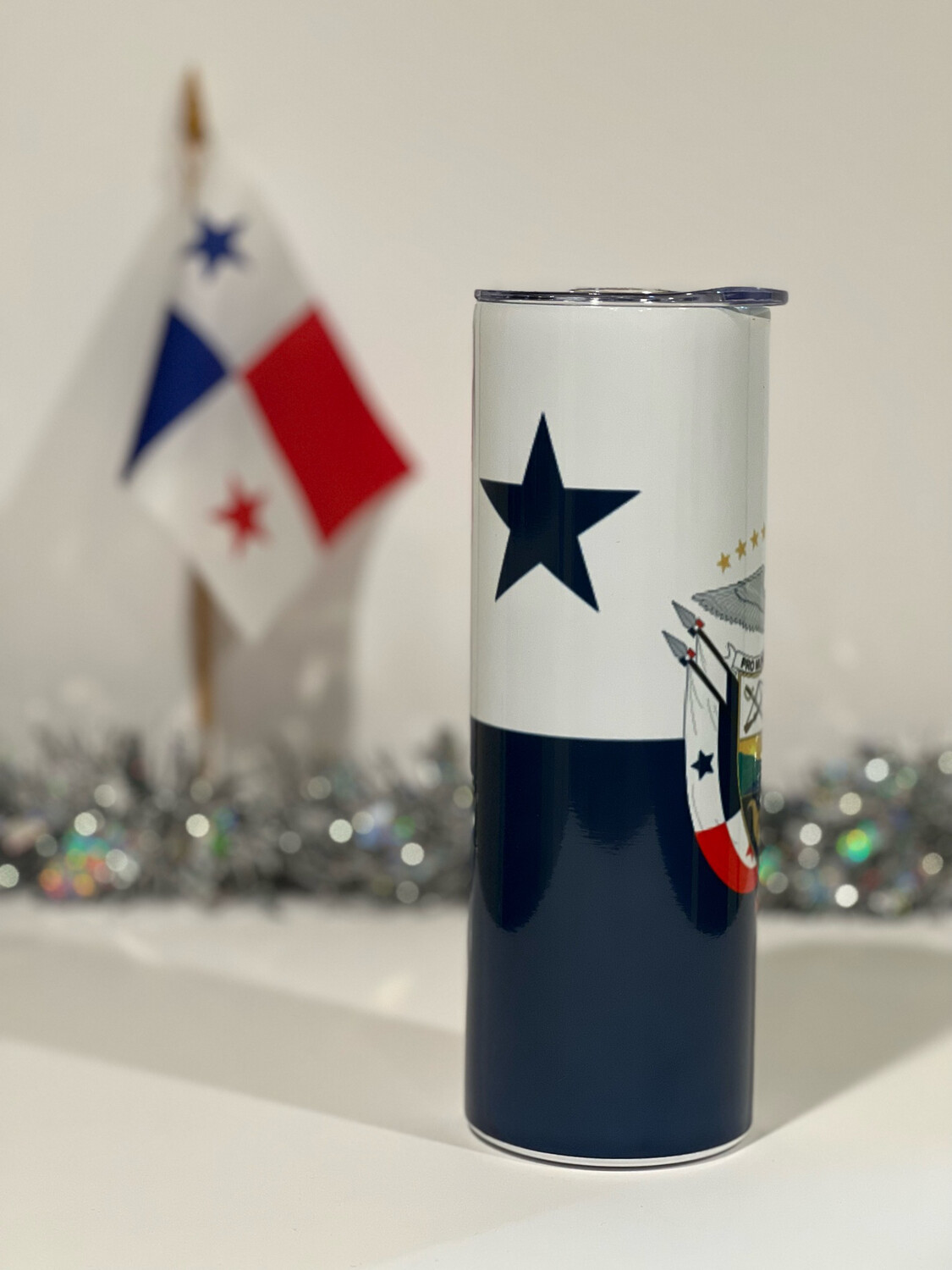 Panama Flag With coat of arm 20oz tumbler cup.