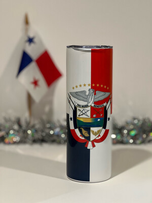 Panama Flag With coat of arm 20oz tumbler cup.