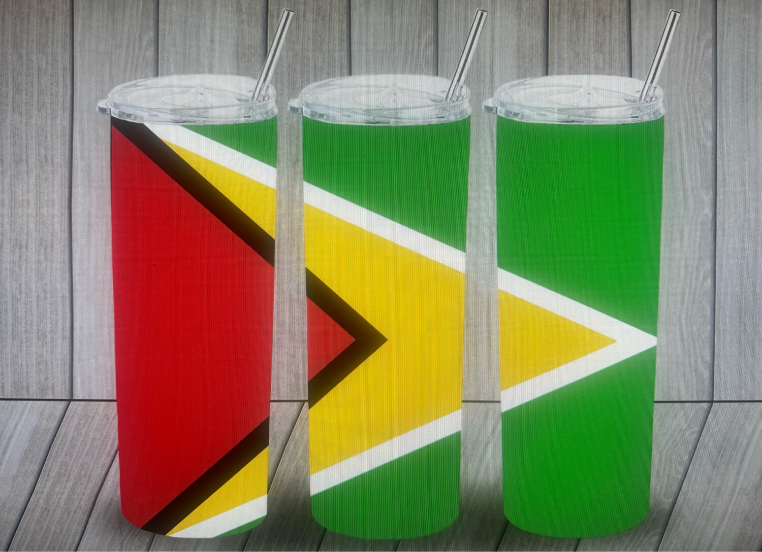 Guyana Flag 20oz Skinny Tumbler Cup.