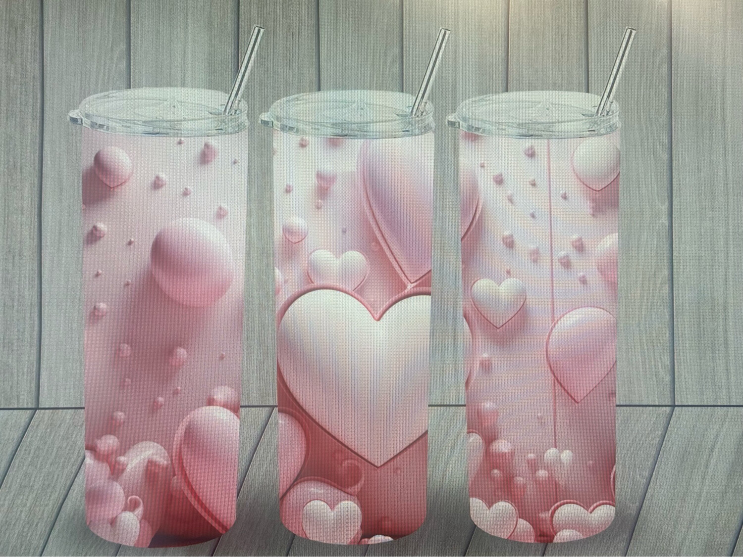 20oz Pink Heart Tumbler Cup.