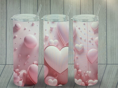 20oz Pink Heart Tumbler Cup.