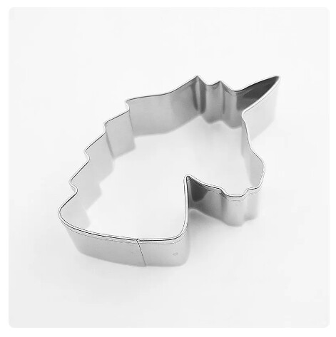 Molde cortador de galletas con cabeza de unicornio para hornear pasteles