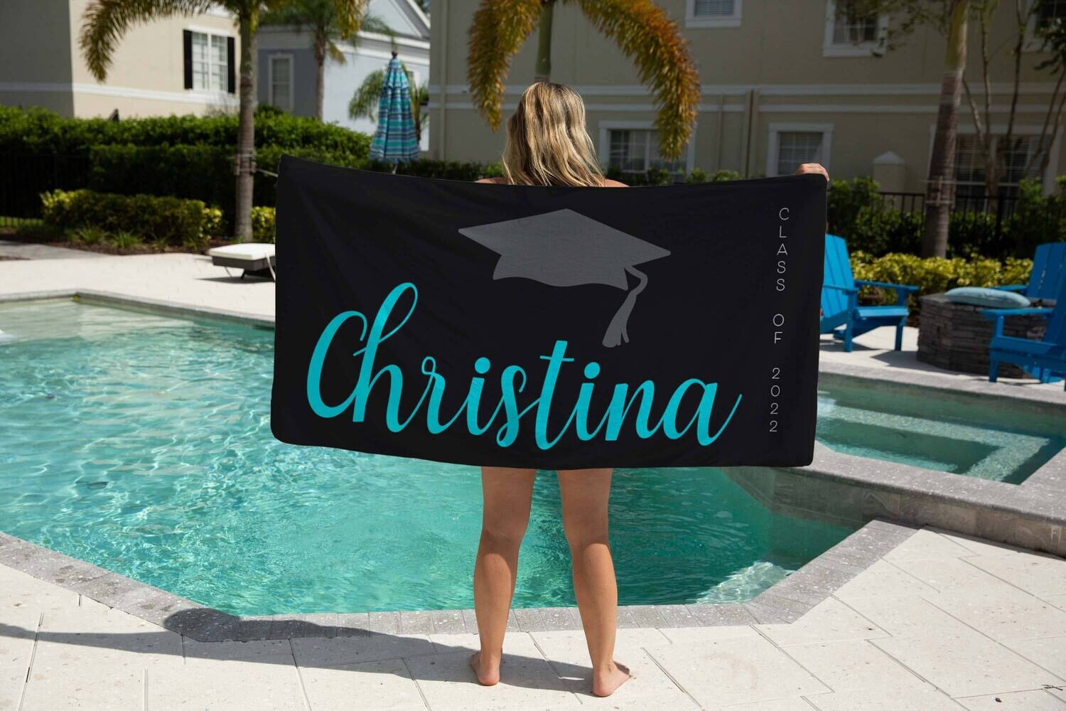 Personalized Graduation Name Beach Towel, Graduation Beach Towel Gift Idea, College Beach Gift, Summer Gift, Beach Idea, Graduate Name Towel