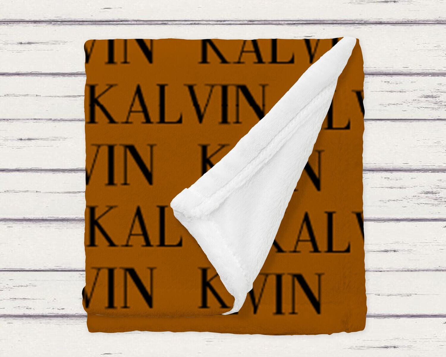 Customized Burnt Orange Rust Repeating Name Blanket Gift, Personalized Repeating Name Blanket, Neutral Baby Shower Gift Idea, Minky Blanket