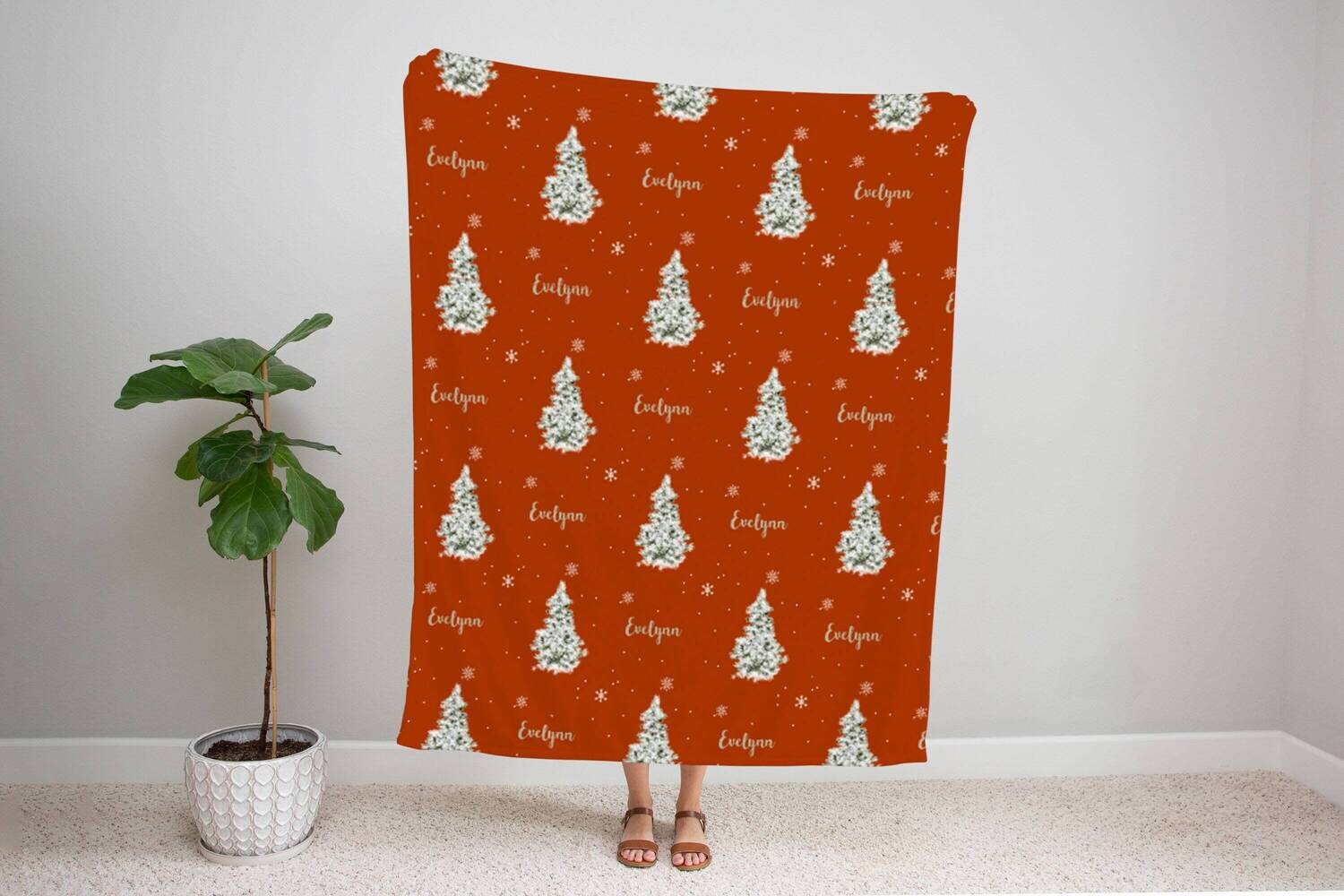 Personalized Name Christmas Blanket, Girl Snow Fall Christmas Blanket, Kids Christmas Gift Idea, Baby Girl Christmas Blanket, Holiday Gift