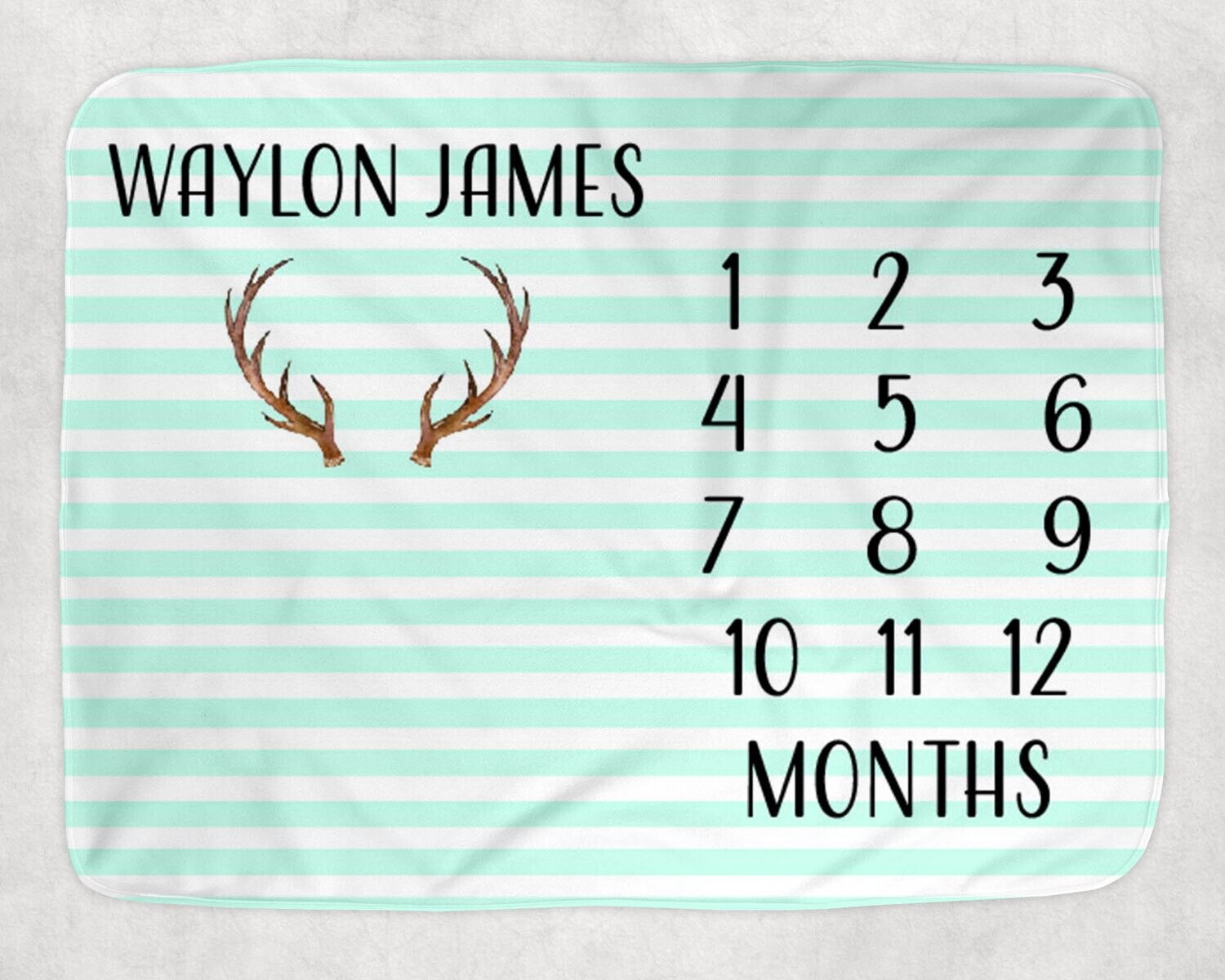 Deer Baby Blanket, Milestone Blanket, Rustic Baby Bedding, Custom Baby Blanket, Name Baby Blanket,Unique Baby Boy Gift