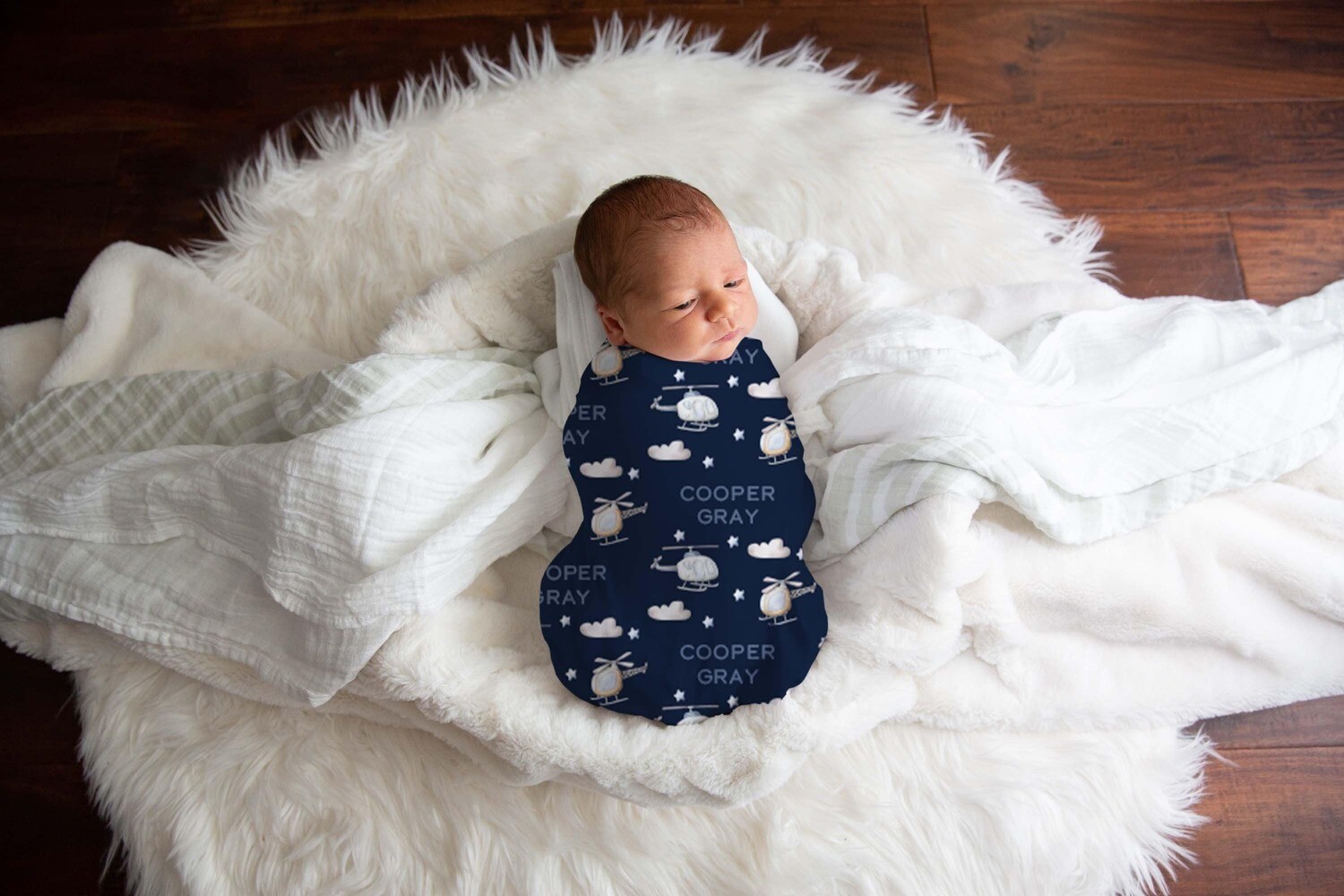 Personalized Helicopter Baby Boy Name Custom Swaddle Gift Idea For Baby Boy, Baby Helicopter Name Swaddle Blanket Photo Prop, Newborn Boy